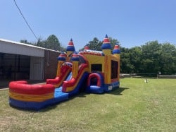 fire 1724014188 5 in 1 Fire Castle Bounce House W/ Slide