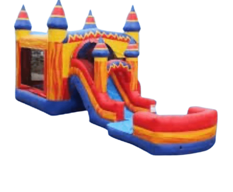 5 in 1 Fire Castle Bounce House W/ Slide